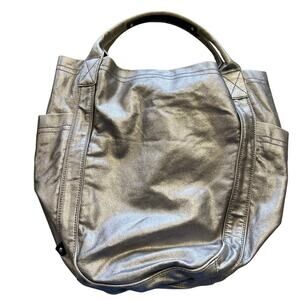 Gap Metallic Silver Oversized Tote Bag